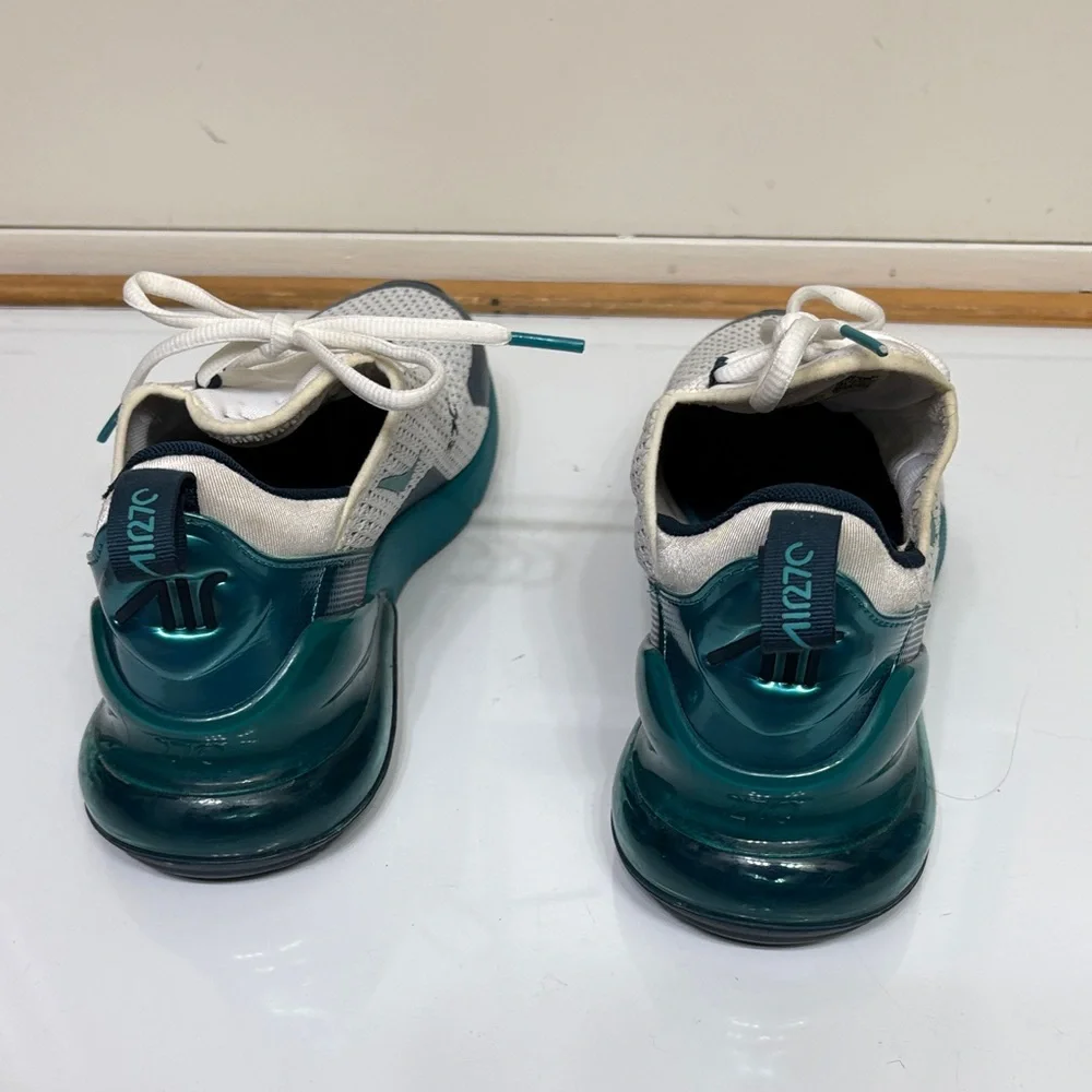 Nike White and Teal Air Max 270 Sneakers - Picture 5 of 10